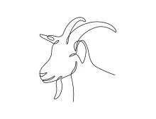 Simple Goat One-Line Drawing: Ideal for Easy Animal Sketching
