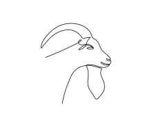 One-Line Goat Drawing: Sketch with Minimalist Lines for Animal Shape Practice