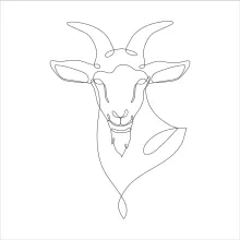 One-Line Goat Drawing Exercise: Learn to Sketch Using Simple Continuous Lines