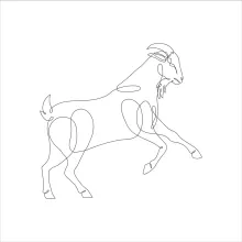 Easy One-Line Goat Drawing: Learn to Sketch Animal Forms with Minimal Effort