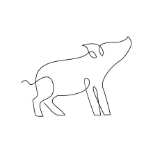 Daily Pig Drawing in One Line: Simple Farm Animal Art for Relaxing Practice
