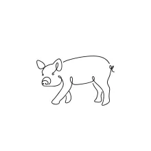 Easy One-Line Pig Drawing: Farm Animal Art for All Ages and Skill Levels