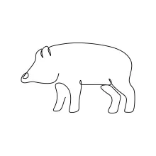 Simple One-Line Pig Drawing for Beginners: Farm Animal Art Using One Continuous Line