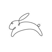 One-Line Rabbit Drawing for All Ages: Practice Curves and Simplicity
