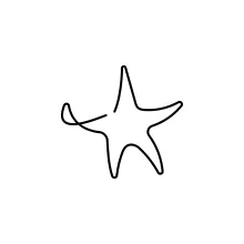 Ocean starfish outlined with single line technique