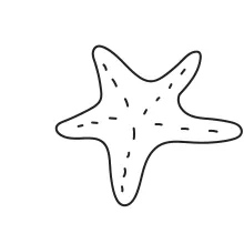 Starfish from marine ecosystem drawn with one continuous line