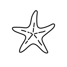 Simple starfish shape drawn using one connected line