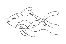 One-Line Fish Sketch: Strengthen Basic Drawing Skills with Simple Sea Life