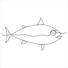 Fish One-Line Art: Ideal for Practicing Shape Memory and Line Flow