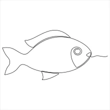 One-Line Drawing of a Simple Fish: Build Confidence with Easy Outlines
