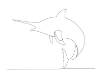 Wild Marlin One-Line Drawing: Practice Long and Dynamic Marine Shapes
