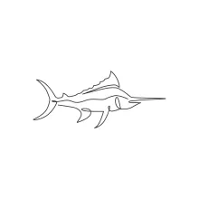 Wild Marlin Drawing in One Line: Explore Animal Form and Motion in a Simple Way