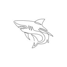 One-Line Shark Drawing: Explore Classic Ocean Animal Forms Through Simple Outlines