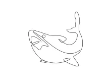 Shark Fish One-Line Drawing: Build Confidence with Bold and Simple Sea Shapes