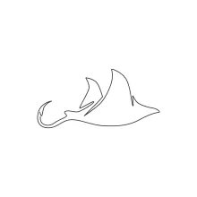 One-Line Adorable Stingray Drawing: Build Line Precision with a Gentle Sea Animal