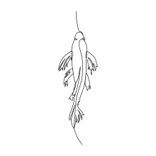 One-Line Drawing of a Tropical Fish: Enjoy Simple Practice with Unique Shapes