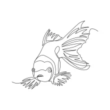 Tropical Fish One-Line Drawing: Practice Fun Sea Animal Shapes with Curves