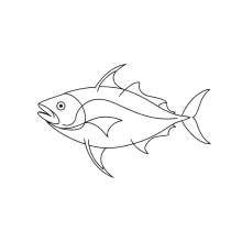 Simple Tuna One-Line Sketch: Strengthen Line Precision with Marine Speed