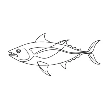 One-Line Tuna Fish Drawing: Practice Smooth Shapes with Streamlined Form