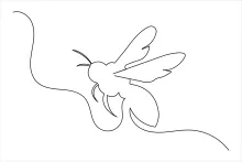 "One Line Bee Drawing: Capturing Flight and Buzzing Energy with Minimalist Art"