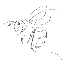One-Line Honey Bee Drawing: Learn Insect Form and Simplicity in One Step