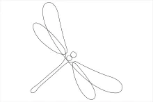 One-Line Dragonfly Drawing: Explore Easy Wing Formation and Insect Shape Planning