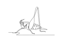 One-Line Grasshopper Drawing: Study Long Legs and Body in Simple Art