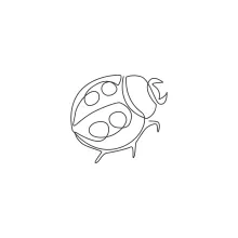 One-Line Cute Ladybug Drawing: Easy Way to Learn Insect Shapes for Beginners