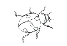 Easy One-Line Ladybug Drawing: Great for Practicing Visual Balance and Simplicity