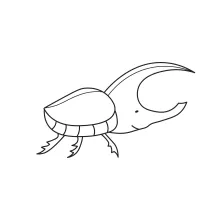 One-Line Rhinoceros Beetle Drawing: Explore Bold Shapes with Simple Technique