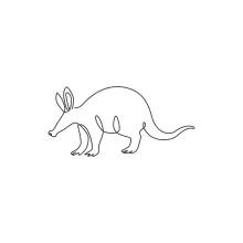 "One-Line Exotic Aardvark Art: A Minimalist Approach to Capturing Unique Animal Forms"