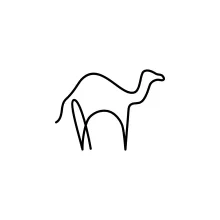 "One-Line Camel Drawing: A Minimalist Approach to Capturing Iconic Desert Animal Forms"
