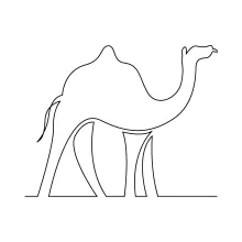 "One-Line Camel Drawing: A Minimalist Approach to Capturing Desert Animal Forms"