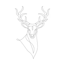 "One-Line Deer Head Art: A Minimalist Study of Iconic Animal Features"