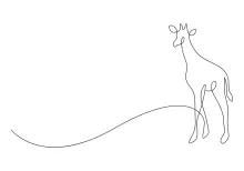 "One-Line Giraffe Drawing: A Minimalist Approach to Capturing Tall Wildlife Figures"