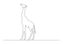 "Minimalist Giraffe Art: A One-Line Study of Tall and Striking Wildlife Figures"