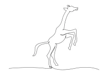 "Minimalist Giraffe Illustration: A One-Line Study of Unique Animal Shapes"