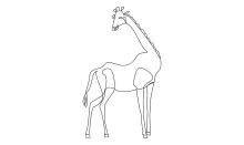 "Minimalist Giraffe Sketch: A One-Line Study of Iconic Wildlife Proportions"