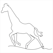 "Minimalist Giraffe Illustration: A One-Line Approach to Capturing Tall Animal Forms"