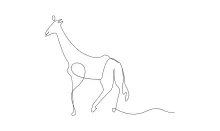 "Minimalist Simple Giraffe Drawing: A One-Line Study of Elegant Wildlife"