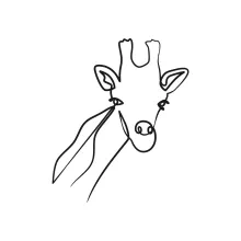 Giraffe Head One-Line Drawing: Focus on Animal Expressions with Easy Art Practice
