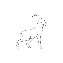 One Line Goat Drawing: Practice Farm Animal Shapes with One Line