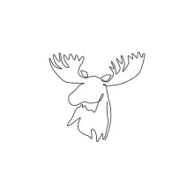 One Line Moose Head Drawing: Study Forest Giants with a Simple Line
