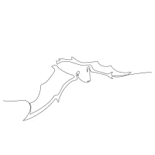 Easy One Line Drawing of a Flying Bat for Creative Art Beginners