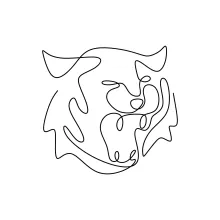 "One Line Tiger Illustration: Expressing Motion and Energy with Minimalist Techniques"