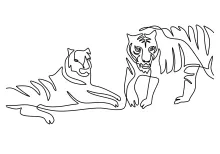 "Simple Tiger Sketch: One-Line Drawing for Easy Artistic Expression"
