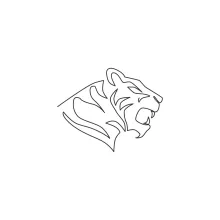 One-Line Tiger Head Drawing: Easy Art Activity to Learn Animal Shapes