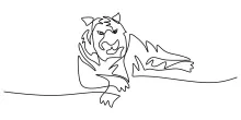Relaxing Tiger in One Line: Smooth Animal Art Practice