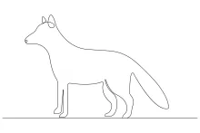 Fox One Line Art: Practice Animal Drawing with Simple Lines