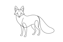 Fox One Line Drawing: Easy Forest Animal for Simple Sketching